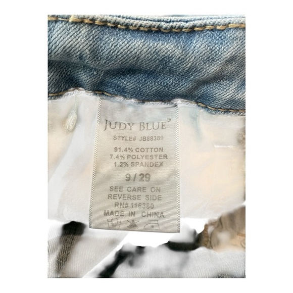 Judy Blue Distressed Raw Hem Jeans – Size 9/29 Light Wash Straight Leg - Picture 7 of 7